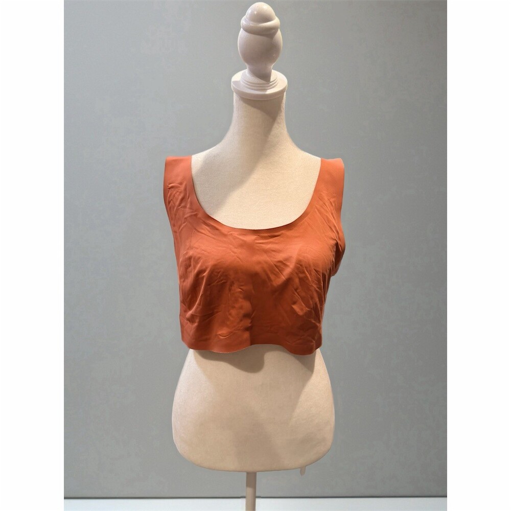 Lindex Bralette Womens 2XL Rust Orange Seamless Scoop Neck Wireless Crop